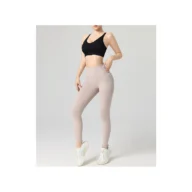YEEGEM YGFY4568 high-waist side-pocket performance leggings, taupe front