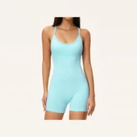 YEEGEM YGLT5107 strappy-back active unitard, aqua — color reference