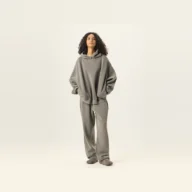 YEEGEM YGM8305 / YGK7305 washed gray green front — coordinated set