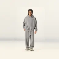 YEEGEM YGM8305 / YGK7305 washed light gray front — coordinated set