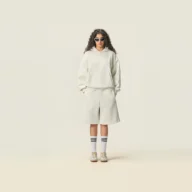 YEEGEM YGM8319 / YGDK031 cream white front — coordinated set