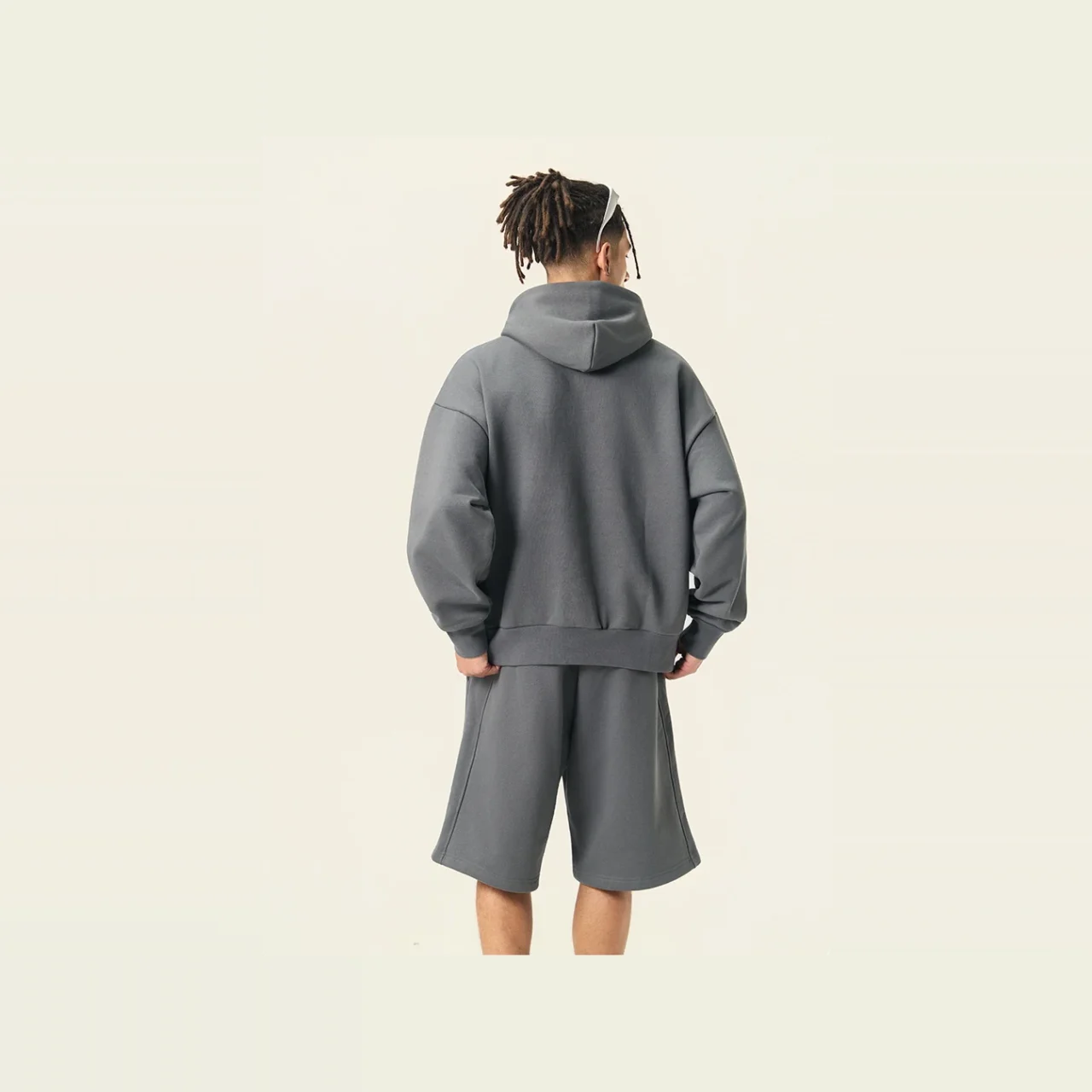 YEEGEM YGM8319 / YGDK031 dark gray back — coordinated set