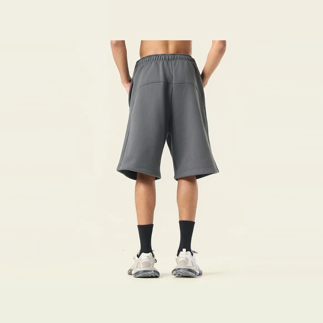 YEEGEM YGM8319 / YGDK031 dark gray back — shorts component