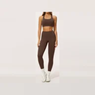 YEEGEM YGTZ8047 cross-back coordinated active set, amber brown — color reference