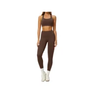 YEEGEM YGTZ8047 cross-back coordinated active set, burnt coffee — color reference