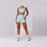YEEGEM YGTZ8047 cross-back coordinated active set, sky blue — color reference
