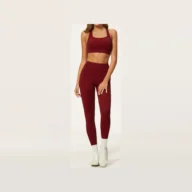 YEEGEM YGTZ8047 cross-back coordinated active set, wine — color reference