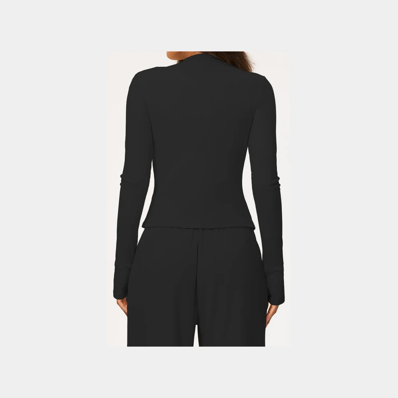 YEEGEM YGWT9626 fitted full-zip studio jacket, black — back