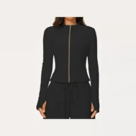 YEEGEM YGWT9626 fitted full-zip studio jacket, black — color reference
