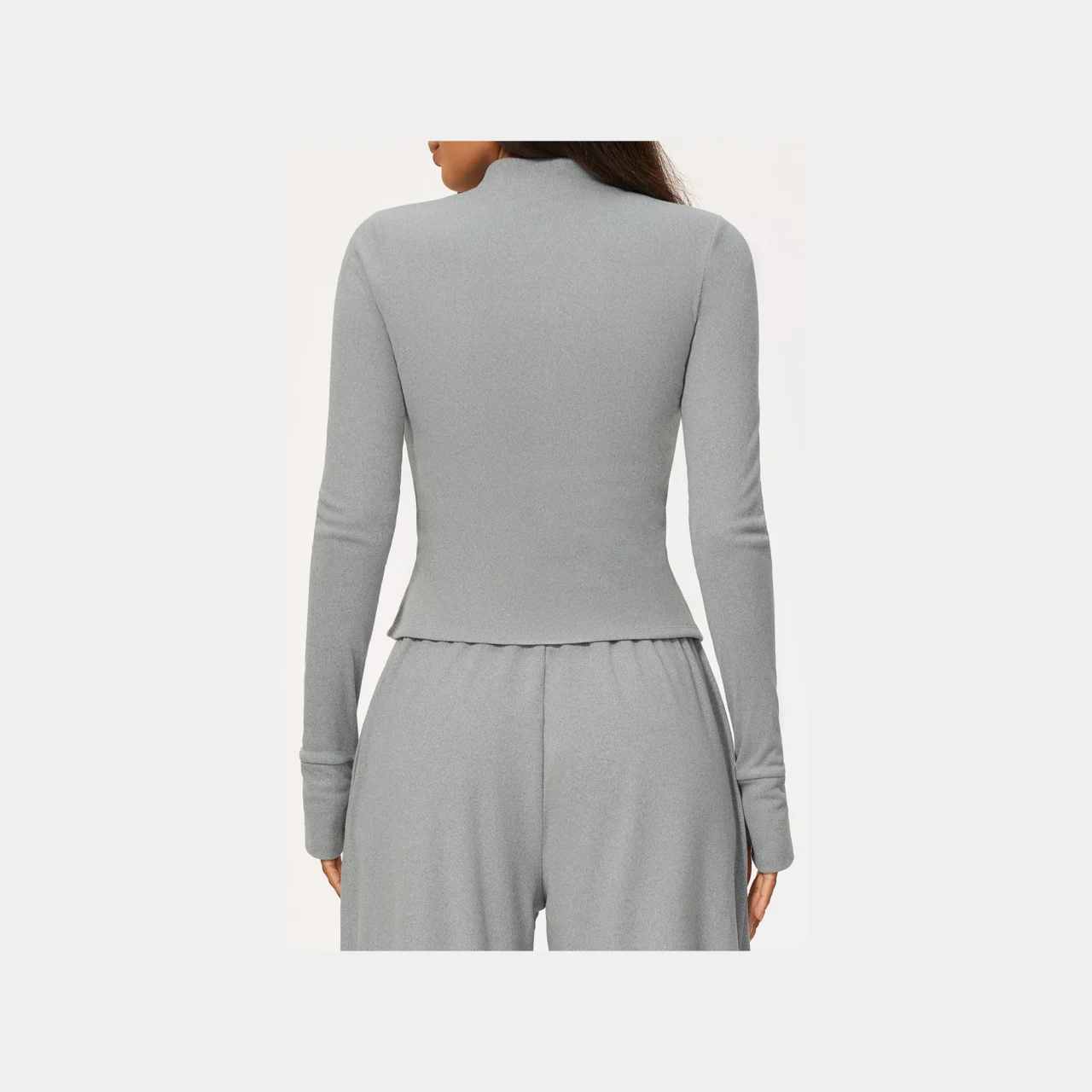 YEEGEM YGWT9626 fitted full-zip studio jacket, gray — back