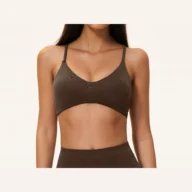 YEEGEM YGWX5112 y-back strappy yoga bra, dark brown — color reference